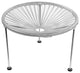 Zicatela Indoor/Outdoor Handmade Side Table, Clear Weave, Chrome Frame