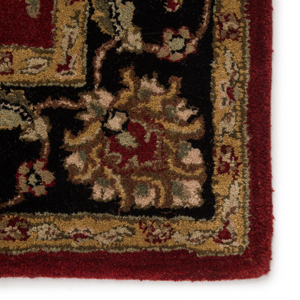 Jaipur Living Anthea Handmade Floral Red/Black Area Rug, 9'x12'
