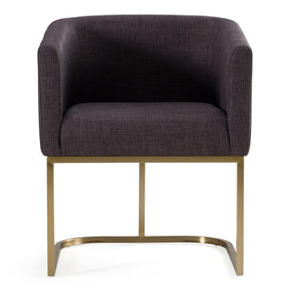 Modrest Yukon Modern Gray Fabric & Antique Brass Dining Chair