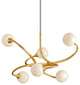 Signature 6-Light Chandelier, Gold Leaf, Antique White With Gold