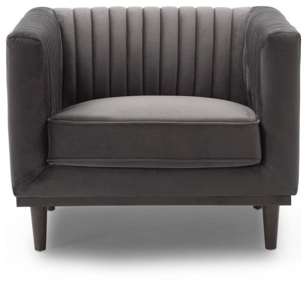 Sage Club Chair - Stone Grey Velvet