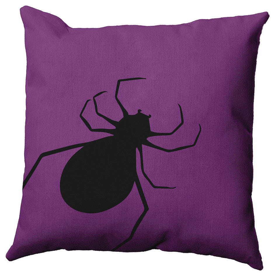 26"x26" Big Spider Decorative Throw Pillow, Amethyst