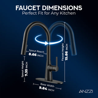 Modern Touchless Kitchen Faucet, Matte Black