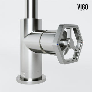 VIGO Ruxton 9" H Single Handle Single Hole Bathroom Faucet, Brushed Nickel, Without Extras