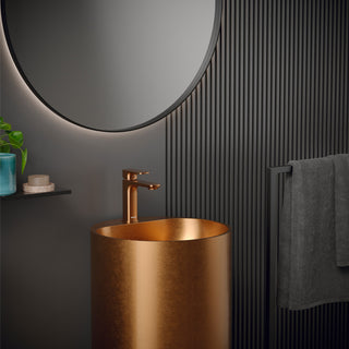 Karran 1-Handle 1-Hole Bathroom Faucet With Pop-up Drain, Brushed Copper