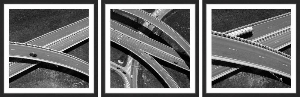 Highway Exchanges Triptych, 96x32