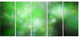 Green Blur Sky with Stars, Abstract Canvas Art Print, 60"x28", 5 Panels