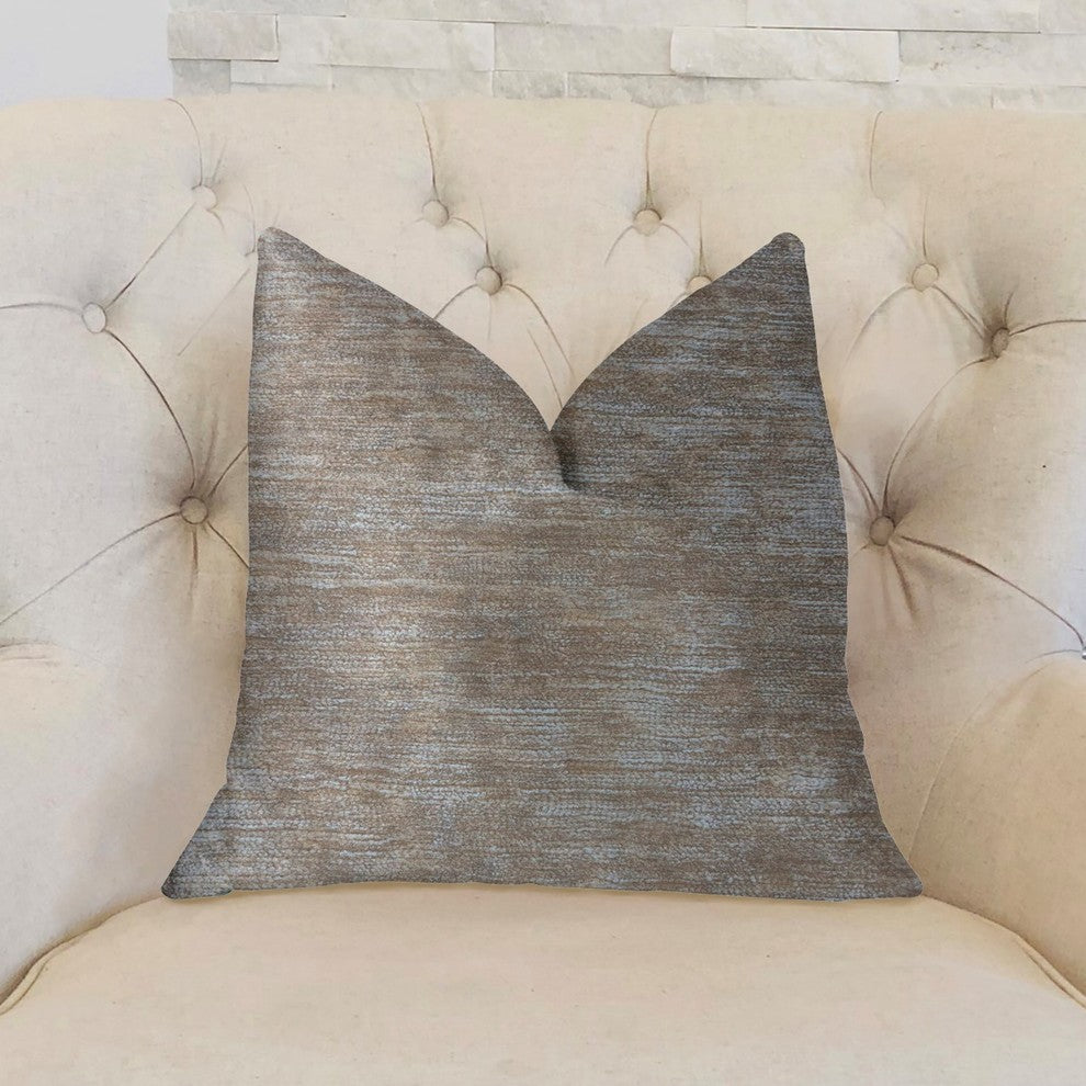 Bella Isabella Brown and Beige Luxury Throw Pillow, 22"x22"