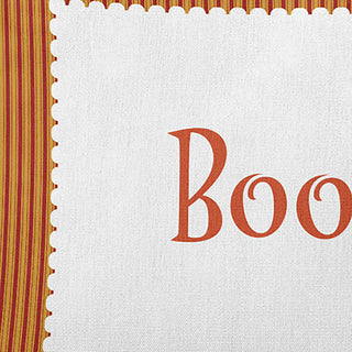 Halloween Boo Ticking Accent Pillow, Dark Red, 20"x20"