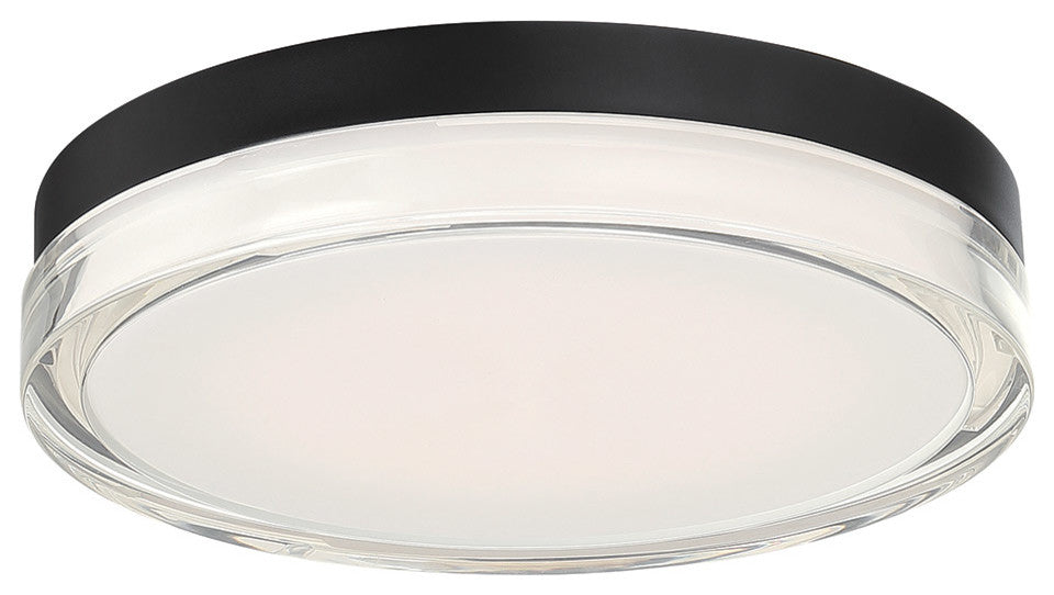Dot 12" LED Round Flush Mount 3500K, Black