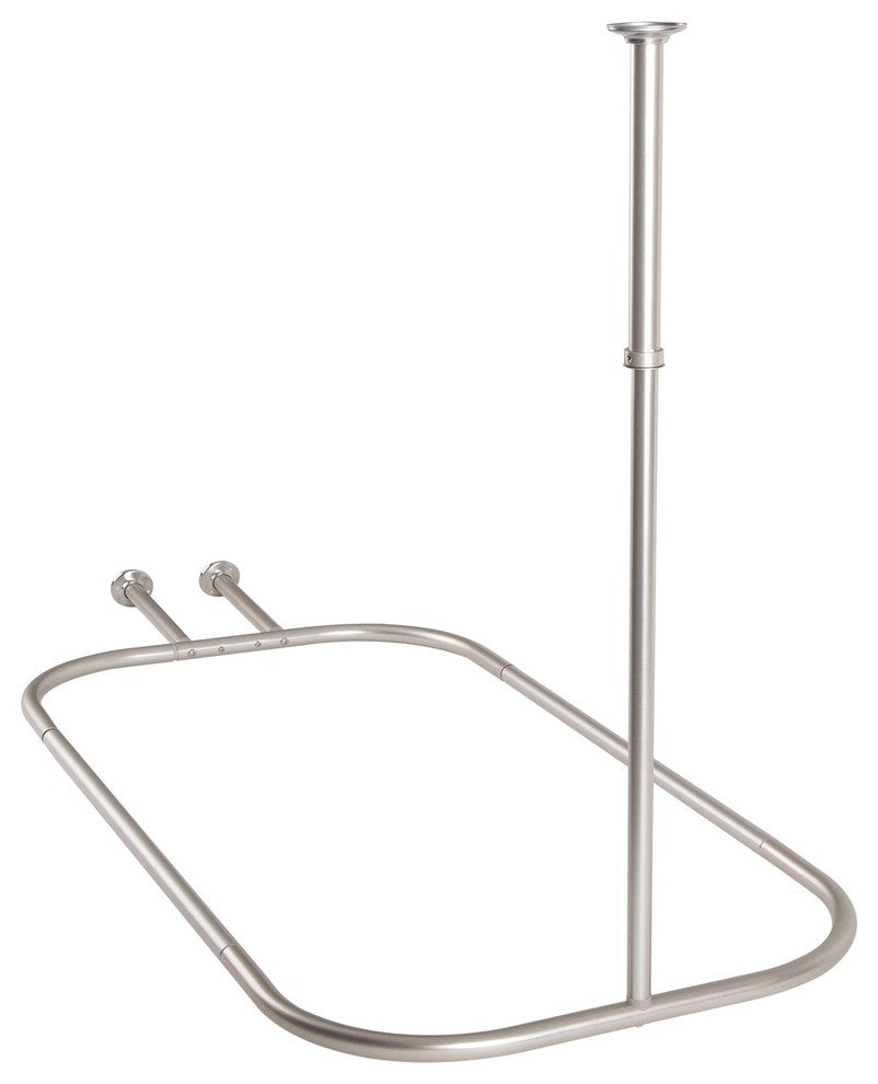 Utopia Alley Rustproof Aluminum Hoop Shower Rod With Ceiling Support for Clawfoo