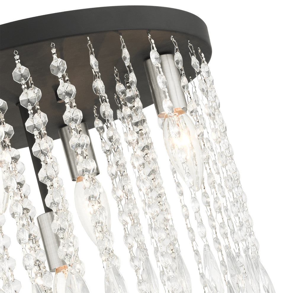 Black Transitional, Dazzling, Modern Classic, Casual Flush Mount