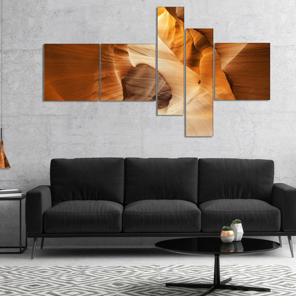 Inside Antelope Canyon USA, Landscape Photo Canvas Art Print, 60"x32", 5 panels