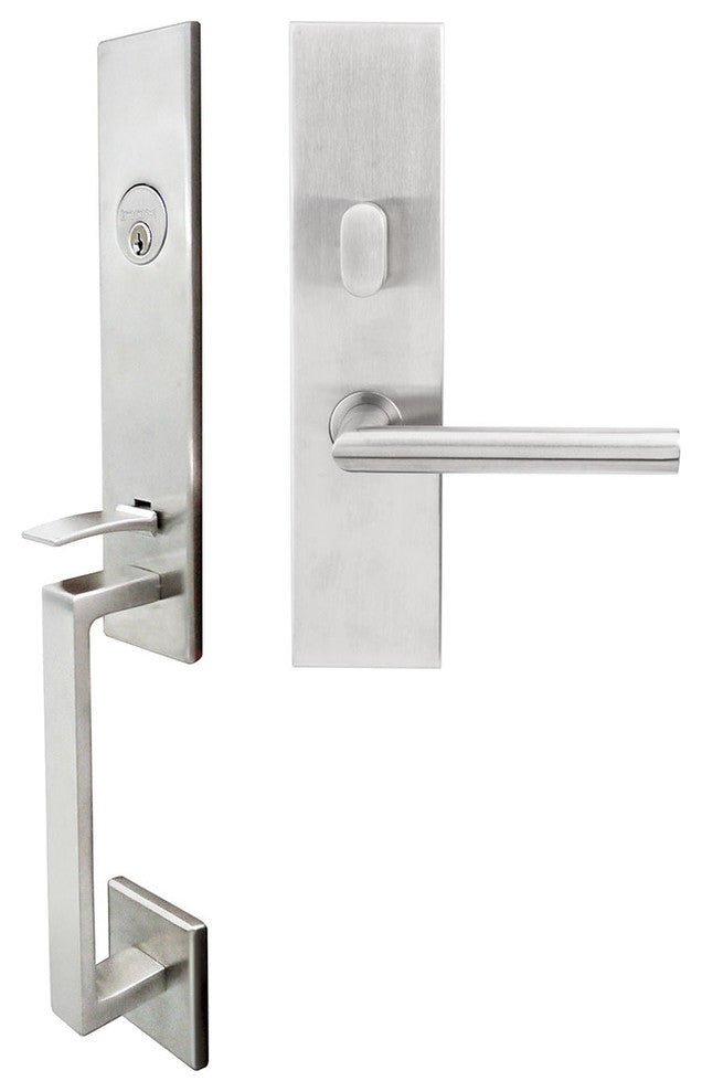 Stockholm Lever, Mortise Entry Handleset, Left Hand, Satin Stainless Steel
