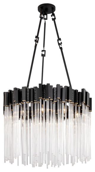 Matrix 9-Lt Pendant - Matte Black/French Gold