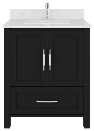 Boulder 30" Single Bathroom Vanity, Espresso With Engineered Stone Top