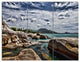 Rocky Beach with Dramatic Sky, Seashore Canvas Art Print, 36x28, 3 Panels