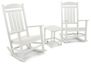 Polywood Presidential Rocker 3-Piece Set, White