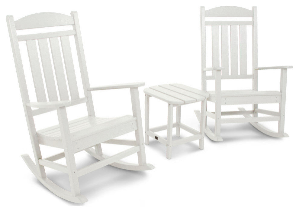 Polywood Presidential Rocker 3-Piece Set, White