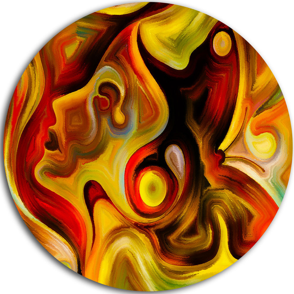 Butterfly'S Emotions, Abstract Large Disc Metal Wall Art, 11"