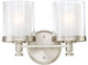 Nuvo 2-Light Decker Vanity and Wall Light Fixture, Brushed Nickel