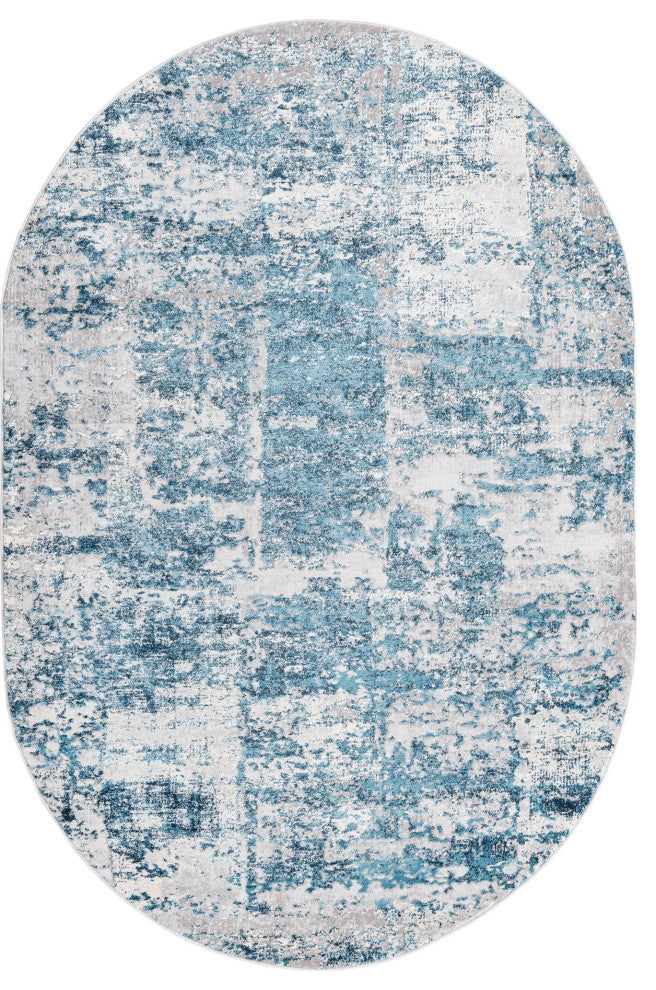 Unique Loom Elizabeth Finsbury Rug, Blue, 5'3"x8' Oval