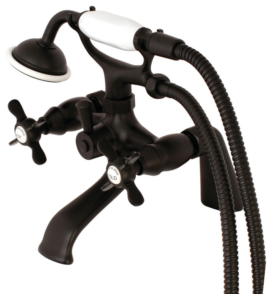 Kingston Brass Clawfoot Tub Faucet With Hand Shower, Matte Black