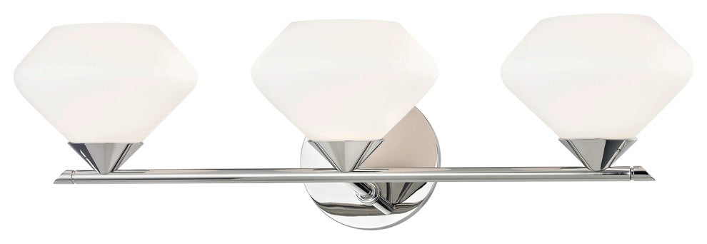 Valerie 3-Light Bath Light, Polished Nickel Finish