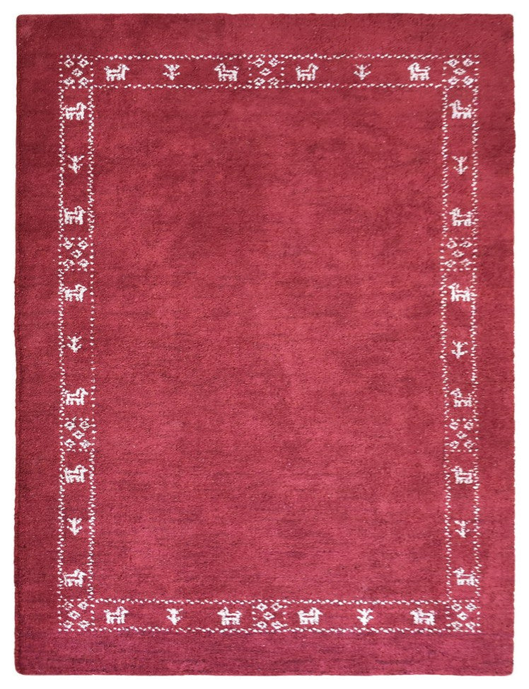 HAND KNOTTED LOOM SILK ECO-FRIENDLY AREA RUGS -8'x10',Rectangle,Red,Contemporary