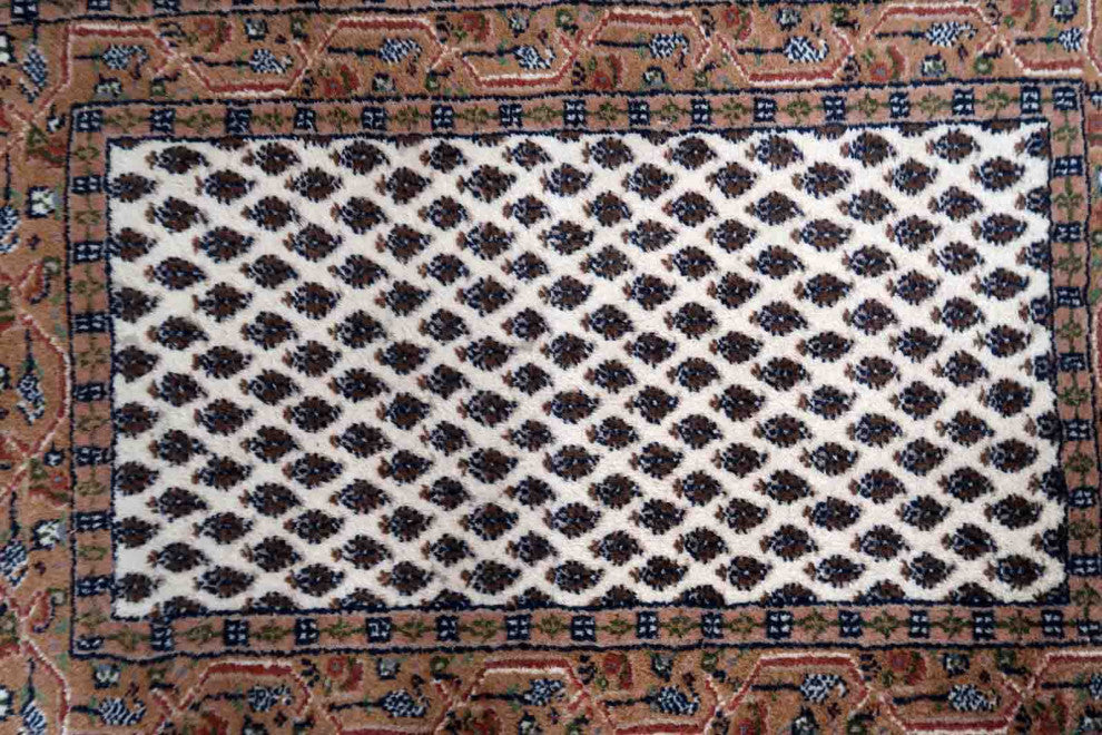 Handmade Vintage Indian Seraband Rug 1.8'x2.9', 56cmx89cm 1970s