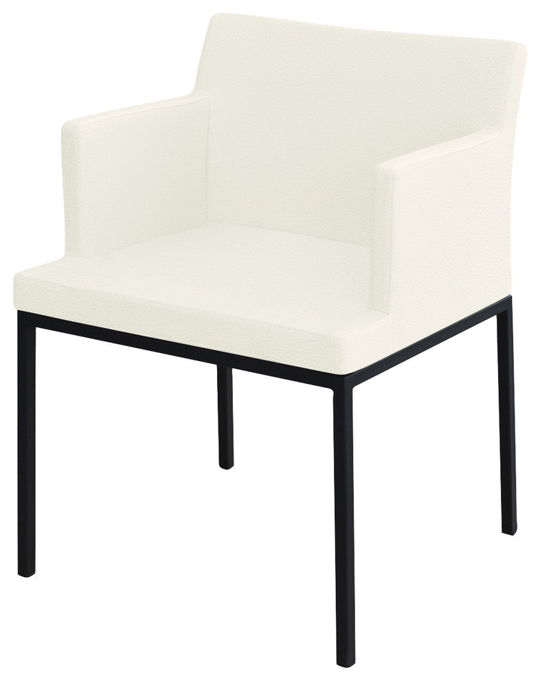 Soho Chrome Chair, Chrome Base, White Leatherette