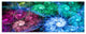 Multi Color Bright Exotic Flowers, Abstract Wall Art Canvas, 70"x28", 6 Panels