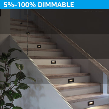 12-Pack Dimmable 120V LED Step Lights, 150LM 3.5W Stair Lights