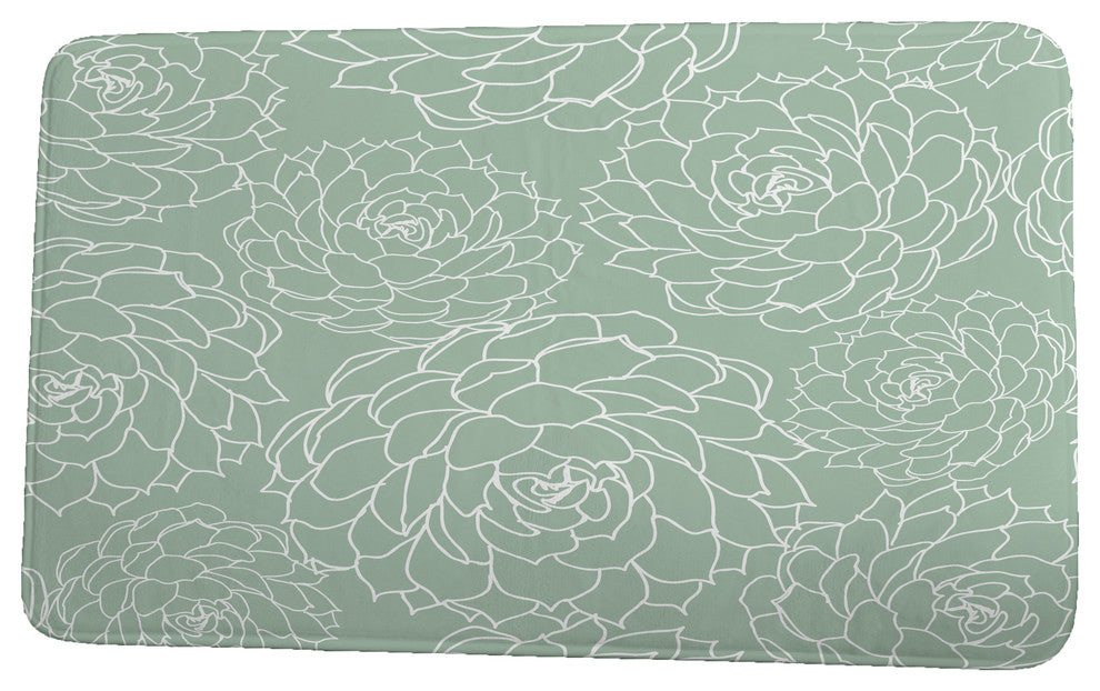 Floral Frolic Olena Floral Print Bath Mat, Green, 17"x24"