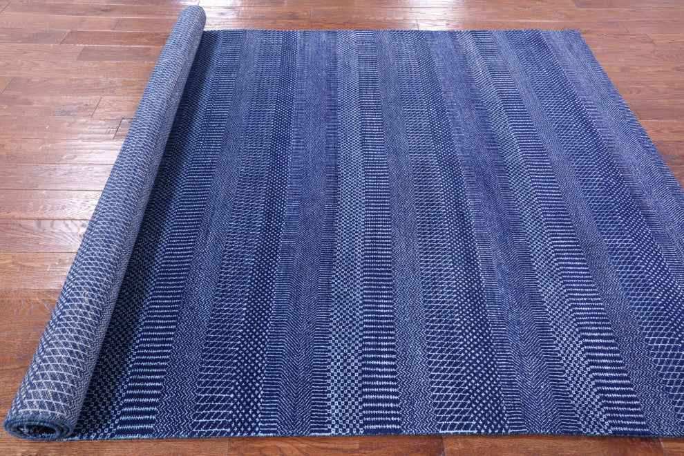 5' 11" X 9' 1" Wool and Silk Savannah Grass Handmade Rug Q11389