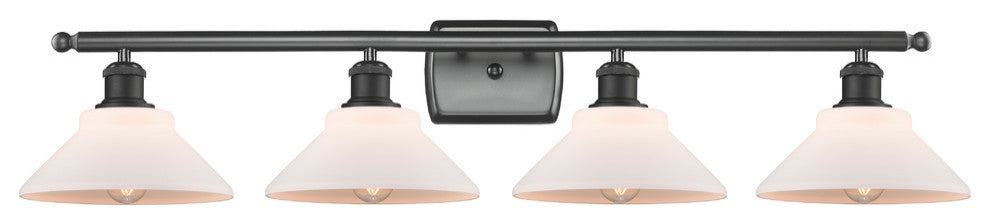 Orwell 3-Light Bath Vanity-Light, Matte Black, Matte White