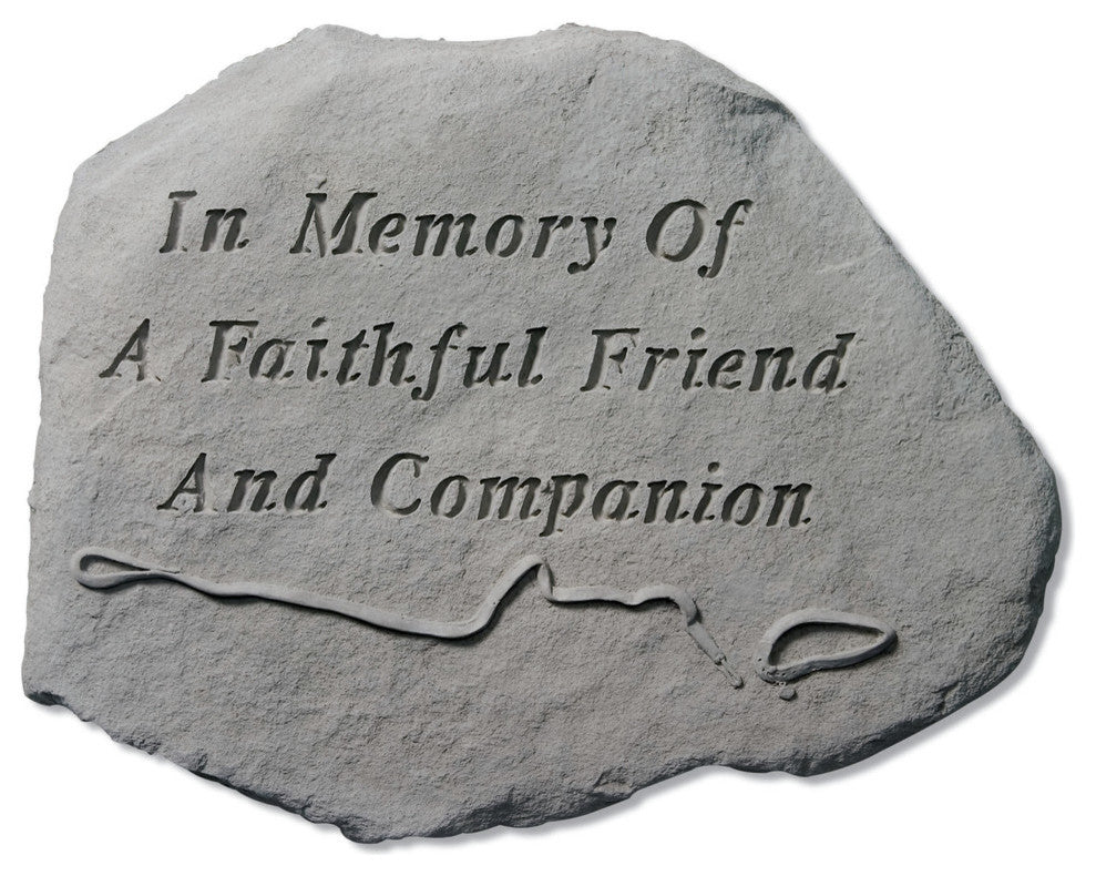 Garden Accent Stone, "In Memory of" With Leash