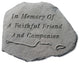 Garden Accent Stone, "In Memory of" With Leash