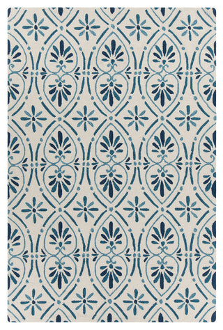 Terra Area Rug, Blue and Cream, 5'x7'6"