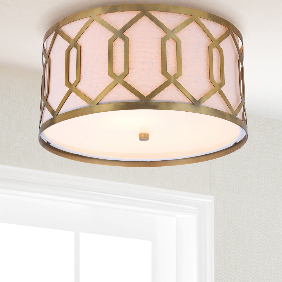 Hex 3-Light 16.25" Metal Flush Mount