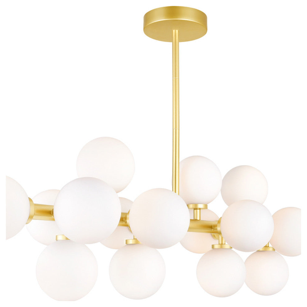 Arya 16 Light Chandelier With Satin Gold Finish