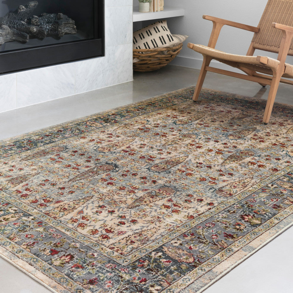 Isadora Rug, Sand and Steel, 5'x7'3"