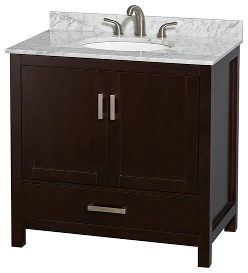Wyndham WCS141436SESCMUNOMXX Espresso 36 Inch Single Vanity with Oval Sink