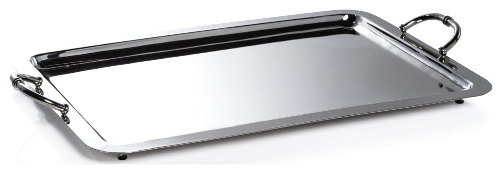 Manetta Polished Nickel Steel and Brass Tray, X-Large