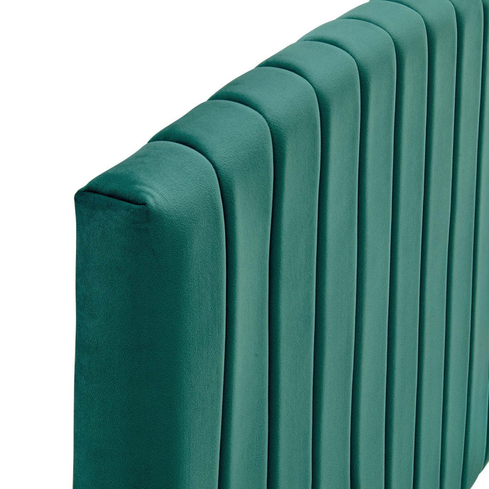 Rebecca Performance Velvet King / California King Headboard-Teal