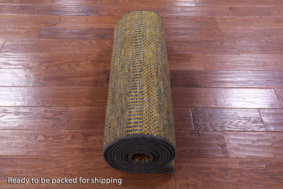 2' 7" X 15' 10" Runner Super Savannah Gabbeh Handmade Wool & Silk Rug - Q13064