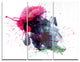 "Multicolor Abstract Stain" Metal Wall Art, 3 Panels, 36"x28"