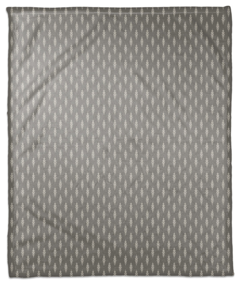 Indigo Leaf Gray 50x60 Throw Blanket