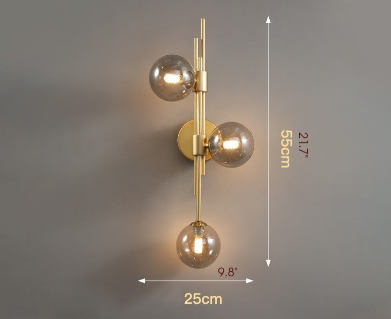 Mieres | Luxury Minimalist Glass LED Wall Lamp, Gray, Right