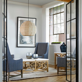 Uttermost 21536 Seagrass 24"W Shaded Single Pendant Large - Antique Brass